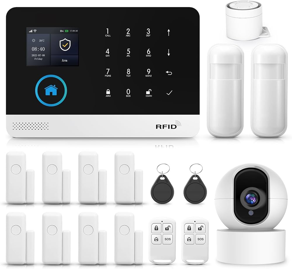 Alarme Domestique Sans Fil PGST : Kit de Sécurité Complet GSM, SMS & WiFi