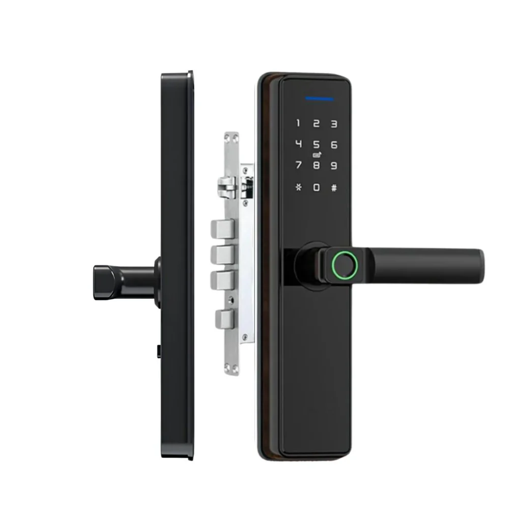 Serrure Biométrique Tuya - Ouverture par empreinte digitale, code, clé, et WiFi