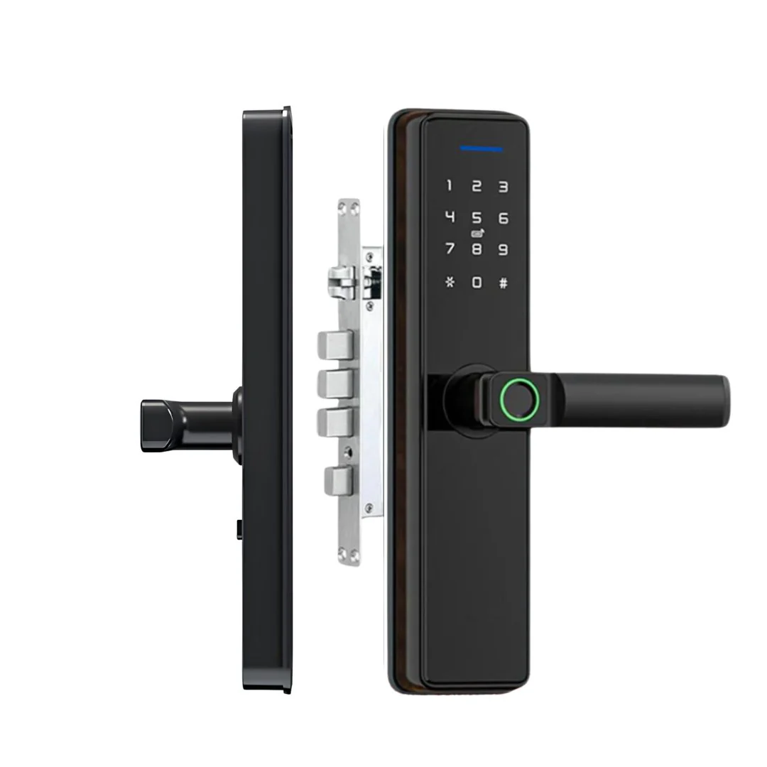 Serrure Biométrique Tuya - Ouverture par empreinte digitale, code, clé, et WiFi