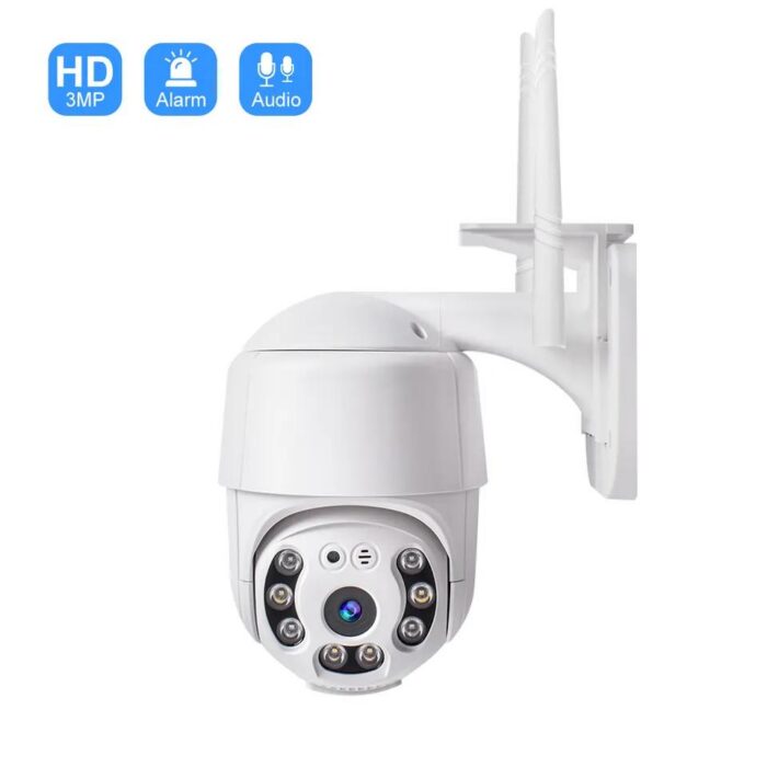 Caméra de surveillance PTZ (Pan-Tilt-Zoom) extérieure Wi-Fi ou en 4G (30.000 fcfa)
