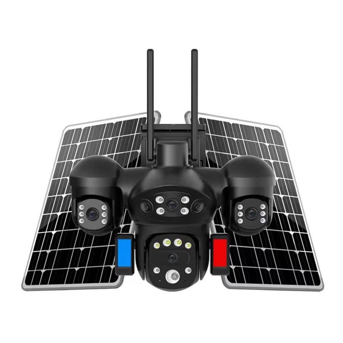Caméra de surveillance 4 objectifs en 4G et alimentée par énergie solaire